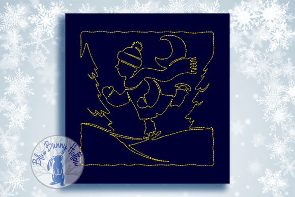 Christmas Quilt Block-Skater