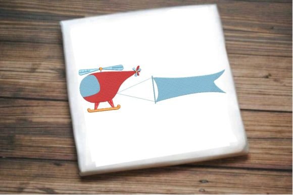 Cute Helicopter with Flying Flag
