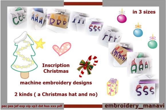 Inscription Christmas 2 Kinds in 3 Sizes
