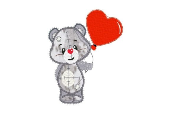 Sweet Bear with a Red Heart Applique