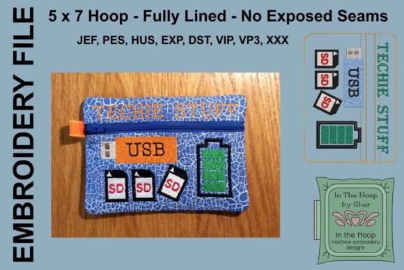 Techie Stuff Zipper Bag